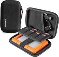 📦 ultimate protection in the tomtoc carrying case for 2.5-inch external hard drive: eva shockproof portable bag for western digital, toshiba, seagate, lacie, hgst hard drive, travel pouch with 8 slots for usb stick / sd cards logo
