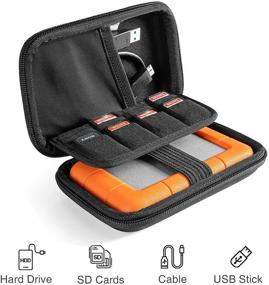 img 3 attached to 📦 Ultimate Protection in the tomtoc Carrying Case for 2.5-inch External Hard Drive: EVA Shockproof Portable Bag for Western Digital, Toshiba, Seagate, LaCie, HGST Hard Drive, Travel Pouch with 8 Slots for USB Stick / SD Cards