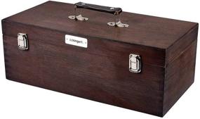 img 3 attached to 🎨 KINGART 724 Espresso Wooden Artist Supply Chest - Optimal Size for Artists