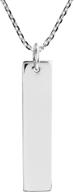 aeravida simple long rectangle bar tag .925 sterling silver engravable pendant necklace: elegant personalized necklace for women logo