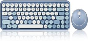 img 4 attached to Perixx PERIDUO-713BL Wireless Mini Keyboard and Mouse Combo - Retro 🔵 Round Key Caps - Pastel Blue - US English Layout – Enhanced SEO