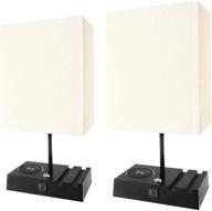 💡 banord 2 pack table lamp: stylish dimmable desk lamp with usb, type c port, wireless charging, and touch control – ideal for living room, bedroom, kids room логотип