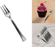 🍴 48-piece mini silver disposable dessert forks set - 4.5 inches, ideal for christmas parties & appetizers logo