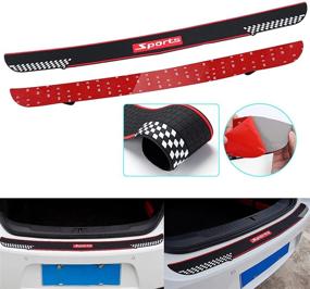 img 4 attached to 🚗 GZRUICA Rear Bumper Protector Guard Trunk Rubber Protection Strip – Scratch Resistant Car Accessory for SUV with Universal Black Sports Checkered Design, Full 3M Tape Included – Pack of 1