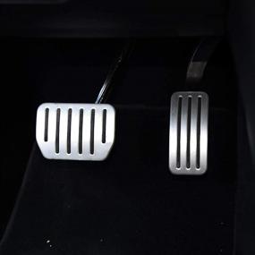 img 1 attached to Upgraded Motrobe Tesla Model Y Model 3 Aluminium Anti-Slip Foot Pedals Cover (Set of 2) for 2021