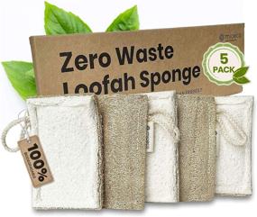 img 4 attached to Plant-Based Loofah Dish Sponge Set - Eco-Friendly & Durable 🌱 for Scrubbing - Biodegradable, Compostable, Vegan Kitchen Sponge - 5 Pack