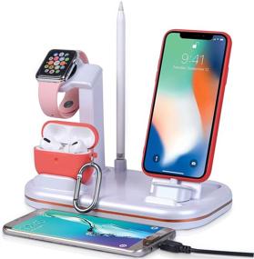 img 4 attached to 🔌 Lxtopdk 4-в-1 Зарядная станция для Apple Watch Charger, iPhone, iPad, AirPods Pro - Белый