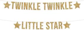 img 3 attached to 🌟 Andaz Press Glitter Pennant Hanging Banner, Twinkle Twinkle Little Star, Gold Glitter, Includes String, Pre-Strung, No Assembly Required, 1-Set, Baby Shower Nursery Decor with Real Glitter Paper