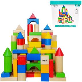 img 4 attached to Cubbie Lee Premium Wooden Building Set: Elevate Your Construction Fun!