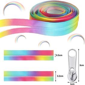 img 3 attached to 🌈 2 Rolls Number 5 10 Yards Nylon Coil Zippers & 20 Silver Zipper Pulls Set - Rainbow Color Coil Zipper by The Yard with Long Zippers - Metal Zipper Sliders and Pulls Replacement for Sewing & Crafts