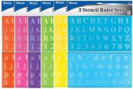 📐 pack of 2 bazic transparent lettering stencil ruler sets, 20 mm size, colors vary logo
