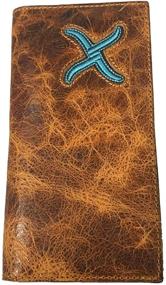 img 2 attached to Twisted Distressed Leather Wallet Turquoise