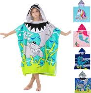 🦈 athaelay soft microfiber swim cover-ups for kids ages 3 to 10 - hooded bath beach poncho towels (big shark, fits 3-10 years) logo