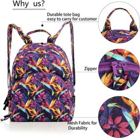 img 3 attached to Quilted Cotton Backpack Women Purple