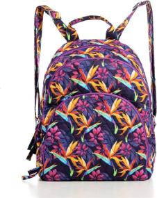 img 4 attached to Quilted Cotton Backpack Women Purple