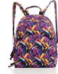 quilted cotton backpack women purple logo