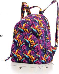 img 1 attached to Quilted Cotton Backpack Women Purple