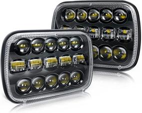 img 4 attached to IYF 5X7/7X6 Inch LED Headlights 2 PCS Rectangular With DRL High Low Sealed Beam Lights And 3 Prong H4 Plug 42W Headlights Replacement For Jeep YJ Cherokee XJ H5054 H6054LL 6052 6053 2 Pcs