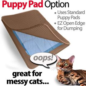 img 2 attached to 🐱 iPrimio Large Cat Litter Trapper Mat - Featuring Exclusive Urine/Waterproof Layer. Enhanced Hole Size with Urine Puppy Pad Option - Ideal for Messy Cats. Gentle on Paws, Lightweight, in Brown Color.