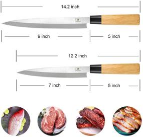img 2 attached to Нож для сашими и суши SAWKIT - лезвие из нержавеющей стали 7-9 дюймов - идеально подходит для обвешивания, филейного и нарезки рыбы - универсальный кухонный инструмент