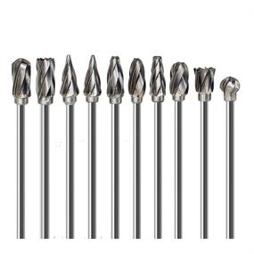 img 4 attached to 🔪 High-Performance YUELUTOL Aluminum Cutting Bits Carbide Burr Set - 10 Pieces with 3mm Shank Dia and 6mm Head Size for Precision Die Grinder Bits on Aluminum and Wood Surfaces