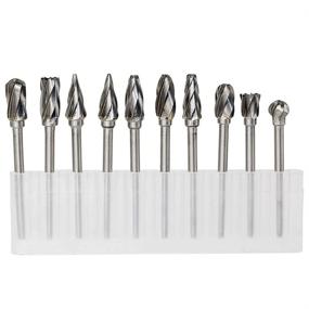 img 2 attached to 🔪 High-Performance YUELUTOL Aluminum Cutting Bits Carbide Burr Set - 10 Pieces with 3mm Shank Dia and 6mm Head Size for Precision Die Grinder Bits on Aluminum and Wood Surfaces