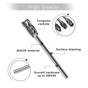 img 1 attached to 🔪 High-Performance YUELUTOL Aluminum Cutting Bits Carbide Burr Set - 10 Pieces with 3mm Shank Dia and 6mm Head Size for Precision Die Grinder Bits on Aluminum and Wood Surfaces