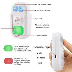 img 2 attached to 🎵 HONWELL Musical Timer for Kids - Battery-Powered 2 Minute Teeth Brushing Timer and 20 Second Hand Washing Timer with LED Color Light, 3 Volume Options - Ideal Training Coach for Children