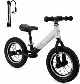 img 4 attached to 🚲 AODI Kids Balance Bike - Adjustable Seat Toddler Bike with No Pedals - Walking Bicycle for Ages 18 Months to 5 Years - 12 Inch Inflatable Wheels