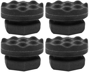 img 1 attached to 🔧 4 Pack Tire Dressing Shine Applicator - Round Grip with Deeper Tire Brush and Wave Design for Easy Trim Reach - Durable, Washable, Reusable