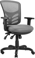 amazoncommercial grey ergonomic mid-back mesh desk/computer chair with adjustable seat, armrests, and lumbar support логотип