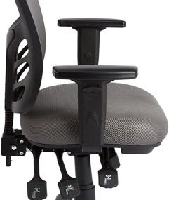 img 1 attached to AmazonCommercial Grey Ergonomic Mid-Back Mesh Desk/Computer Chair with Adjustable Seat, Armrests, and Lumbar Support