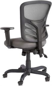 img 3 attached to AmazonCommercial Grey Ergonomic Mid-Back Mesh Desk/Computer Chair with Adjustable Seat, Armrests, and Lumbar Support