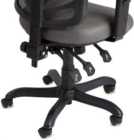 img 2 attached to AmazonCommercial Grey Ergonomic Mid-Back Mesh Desk/Computer Chair with Adjustable Seat, Armrests, and Lumbar Support