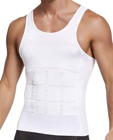 img 4 attached to GSKS Shaper Slimming Compression Shapewear Men's Clothing in Active