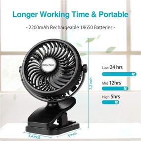 img 1 attached to 🏕️ BRIGENIUS Clip-On Camping Fan with LED Lights | Battery Operated Mini Desk Fan | Rechargeable 2200mAh | 3-Level Air Flow | Portable Personal Fan for Camping, Home, Office, Travel | Indoor, Outdoor