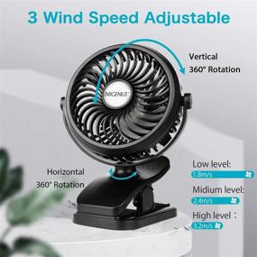 img 2 attached to 🏕️ BRIGENIUS Clip-On Camping Fan with LED Lights | Battery Operated Mini Desk Fan | Rechargeable 2200mAh | 3-Level Air Flow | Portable Personal Fan for Camping, Home, Office, Travel | Indoor, Outdoor