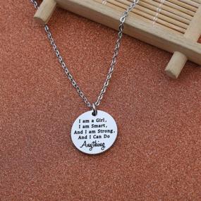 img 1 attached to 🌟 Empowering Teen Girls: LQRI I Am A Girl, I Am Smart and I Am Strong Necklace - Shop Now!