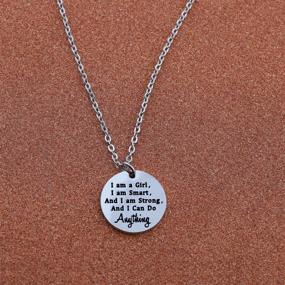 img 2 attached to 🌟 Empowering Teen Girls: LQRI I Am A Girl, I Am Smart and I Am Strong Necklace - Shop Now!