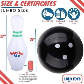 img 1 attached to 🎳 Giant Inflatable Kids Bowling Set - 6 27" Jumbo Inflatable Bowling Pins - 1 24" Yard Bowling Ball - 30" Glow Tape - 1 Foot Pump - 1 Mesh Bag - 10 Score Sheet - Indoor Outdoor Lawn Bowling Set for Adults and Kids