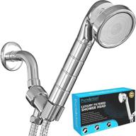 💦 pureaction luxury filtered shower head with handheld hose - high pressure & water saving showerhead filter - removes chlorine & flouride - ideal for dry skin & hair - spa showerhead filter+ logo