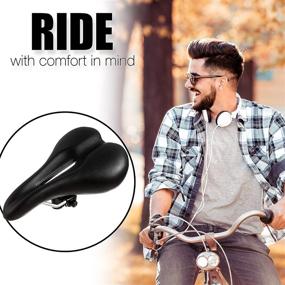 img 1 attached to 🚴 Men's Ultra-Comfortable Bike Seat with Soft Cushion | Comfortable Men’s Bicycle Saddle for Mountain, Road, BMX, MTB, Stationary Exercise Bike | Padded Comfort Replacement, Cycling Accessories