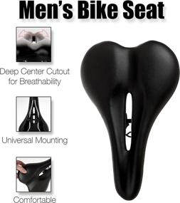 img 3 attached to 🚴 Men's Ultra-Comfortable Bike Seat with Soft Cushion | Comfortable Men’s Bicycle Saddle for Mountain, Road, BMX, MTB, Stationary Exercise Bike | Padded Comfort Replacement, Cycling Accessories