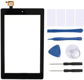 img 4 attached to 🔧 YEECHUN Black 7" Glass Digitizer Touch Screen Replacement for Amazon Fire 7th Gen 2017 Release SR043KL – Tools & Adhesive Included