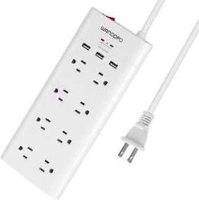 img 4 attached to WANDOFO Power Strip with USB, 2 Prong Outlet Adapter, 5V 3.1A USB Ports, 6ft Extension Cord, 1050J Surge Protector, Wall Mountable, Ideal for Non-Grounded Outlets, White