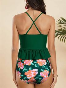 img 3 attached to Misassy Waisted Swimsuit Tankini Bathing Women's Clothing