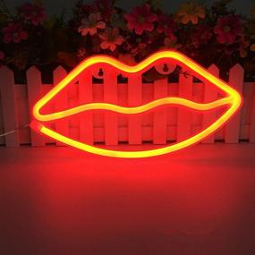 img 4 attached to Lip Shaped Neon Signs Led Neon Light Art Decorative Lights Wall Decor For Christmas Children Baby Room Wedding Party Decoration (Red)