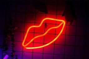 img 2 attached to Lip Shaped Neon Signs Led Neon Light Art Decorative Lights Wall Decor For Christmas Children Baby Room Wedding Party Decoration (Red)