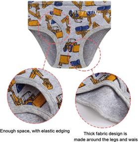 img 3 attached to HeyKing Little Boys Briefs: 100% Cotton Toddler Underwear, Trucks and Dinosaurs Prints, Breathable Comfort - Pack of 6