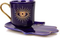 🍵 cups - set of 6 porcelain 8oz with exquisite matching saucers - eye-catching beauty logo